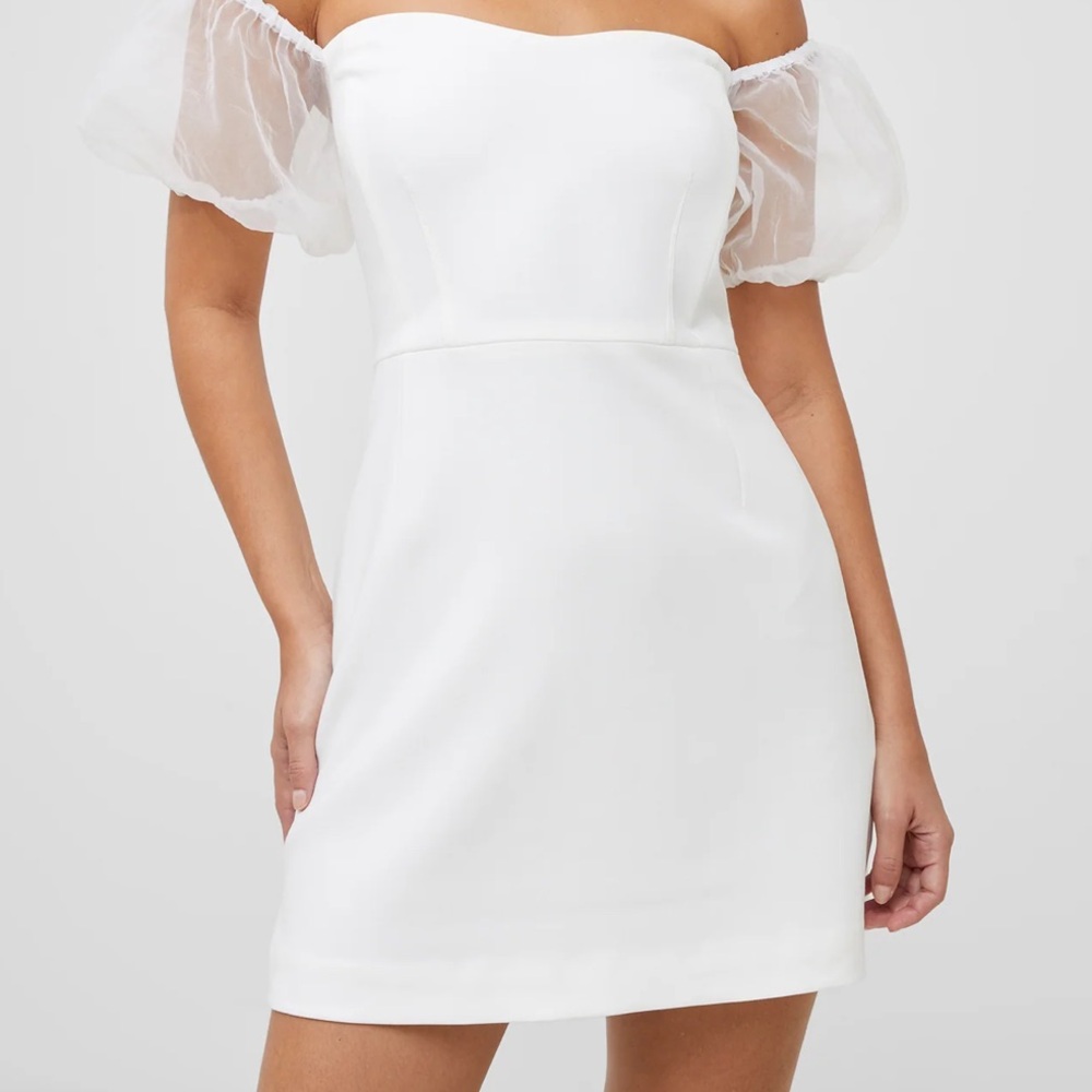 French Connection Dress with Puff Sleeves | Bridal, Engagement | Wedding